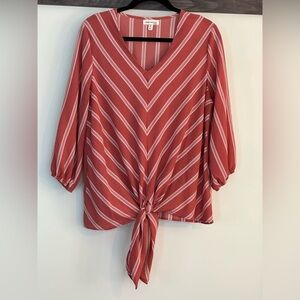 Faith & Joy, large casual top, front tie
